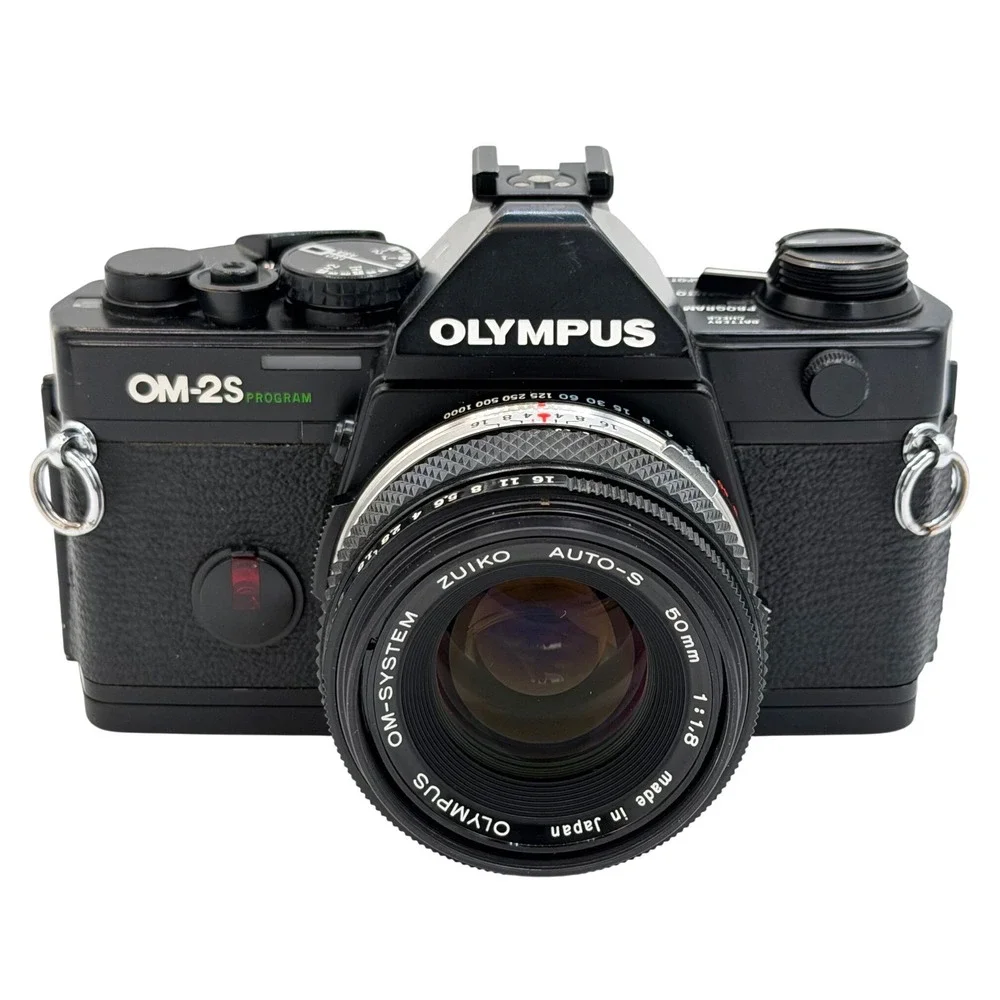 Olympus OM-2S Program 35mm SLR Film Camera W/ Zuiko Auto-S 50mm f/1.8 TESTED